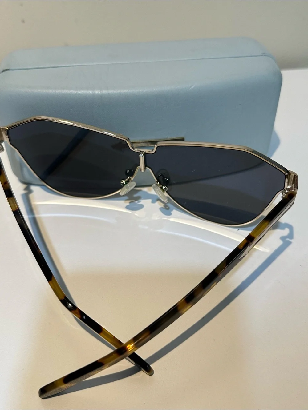 Karen Walker Cosmona Black and Silver Shield Sunglasses
